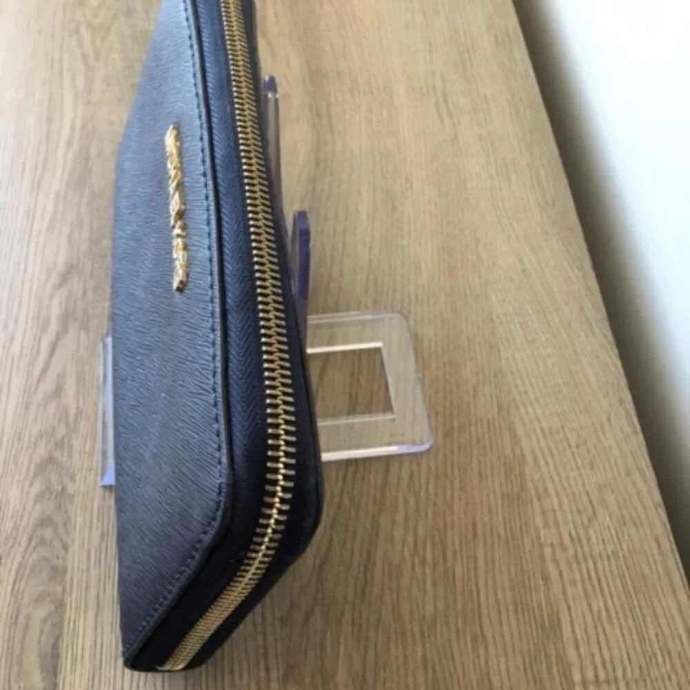 Michael Kors Navy Blue Saffiano Leather Wallet Jet Set Travel Collection - Picture 5 of 9